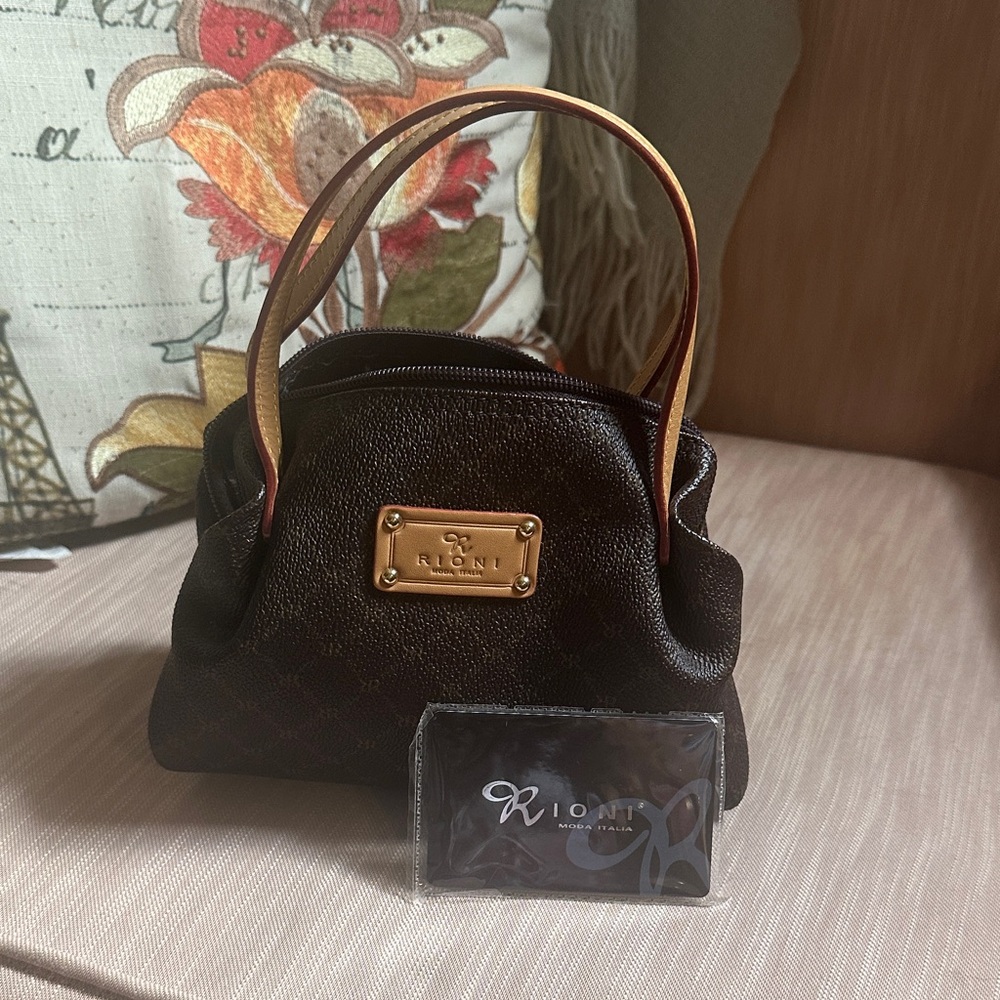 Rioni Mini Bag in Rich Brown with Gold Accents